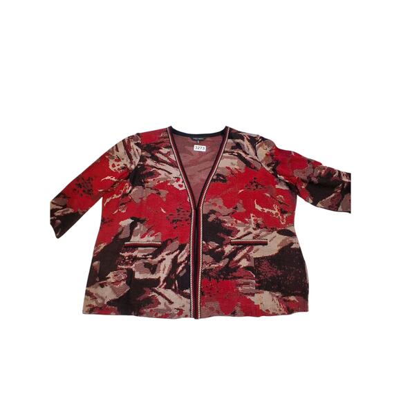 Ming Wang Women's size 3XL Old Money Classic Art to Wear Preppy Casual Cardigan - Picture 2 of 11
